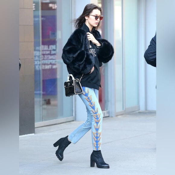 Sandro Flame Embroidered Jeans - Size 2-4 - Picture 3 of 5